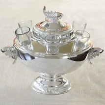 Sterling Silver Plated Caviar Server with 6 Vodka Glasses - 1 server set - £247.35 GBP