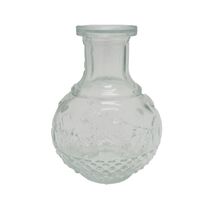 Mini Clear Glass Bulb Bottom Bud Vase with Dual-Design H = 4.5 In - $12.99