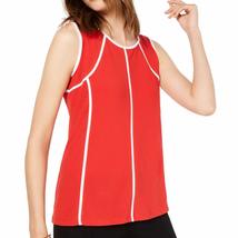 Alfani Womens Sleeveless Pipied Tank Top Red XL - £13.18 GBP