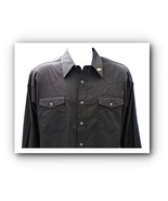 Pearl Snap Black Wrangler Western shirt with embroidered JESUS on collar... - £11.82 GBP