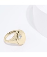 Diamond Ring-Signet Ring-Oval Ring-14K Gold Ring-Womens Pinky Ring - €556,81 EUR