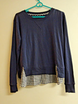 Jane and Bleecker navy blue and paid PJ top   Size Medium - £13.13 GBP