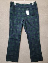 Croft Barrow Effortless Stretch Bootcut Pants Women 24W Long Green Plaid NEW - £19.63 GBP