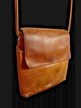 Vintage Nine West Crossbody Supple Leather Cognac Brown Tailored Old Money - $63.51 CAD