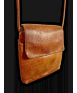 Vintage Nine West Crossbody Supple Leather Cognac Brown Tailored Old Money - $63.51 CAD