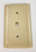 P&amp;S Uniline Ribbed Bakelite Single Center Hole Switch Plate Cover - Ivory - £7.09 GBP