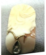 CAMEO ANTIQUE VINTAGE CARVED SHELL WITH DIAMOND UNMOUNTED CAMEO BEAUTIFU... - £59.01 GBP
