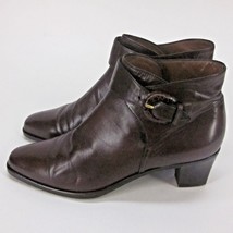  BALLY BROWN LEATHER BUCKLE STRAP ANKLE BOOTS BOOTIES WOMEN&#39;S SZ (10 US)... - £47.28 GBP
