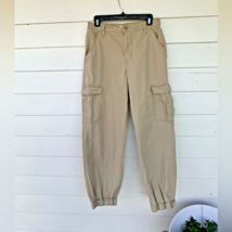 Aeropostale Cargo Utility Khaki Pants tan medium y2K 2000s cotton soft tapered - $11.30