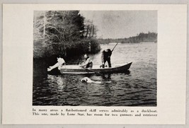 1960 Magazine Photo Lone Star Flat Bottom Skiff Boats Duck Hunters &amp; Dog - $8.08