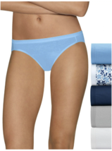 HANES Cool Comfort Ultra Soft Tagless Bikini 42HUC6 Blue/Wht/Grey 6Pk SZ 8 - £7.01 GBP