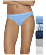 HANES Cool Comfort Ultra Soft Tagless Bikini 42HUC6 Blue/Wht/Grey 6Pk SZ 8 - £7.10 GBP