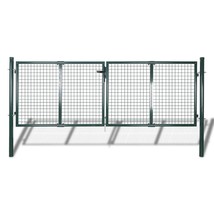 vidaXL Galvanized Steel Garden Gate 120.5x49.2 Inch Wrought Iron Style Secure - $472.49