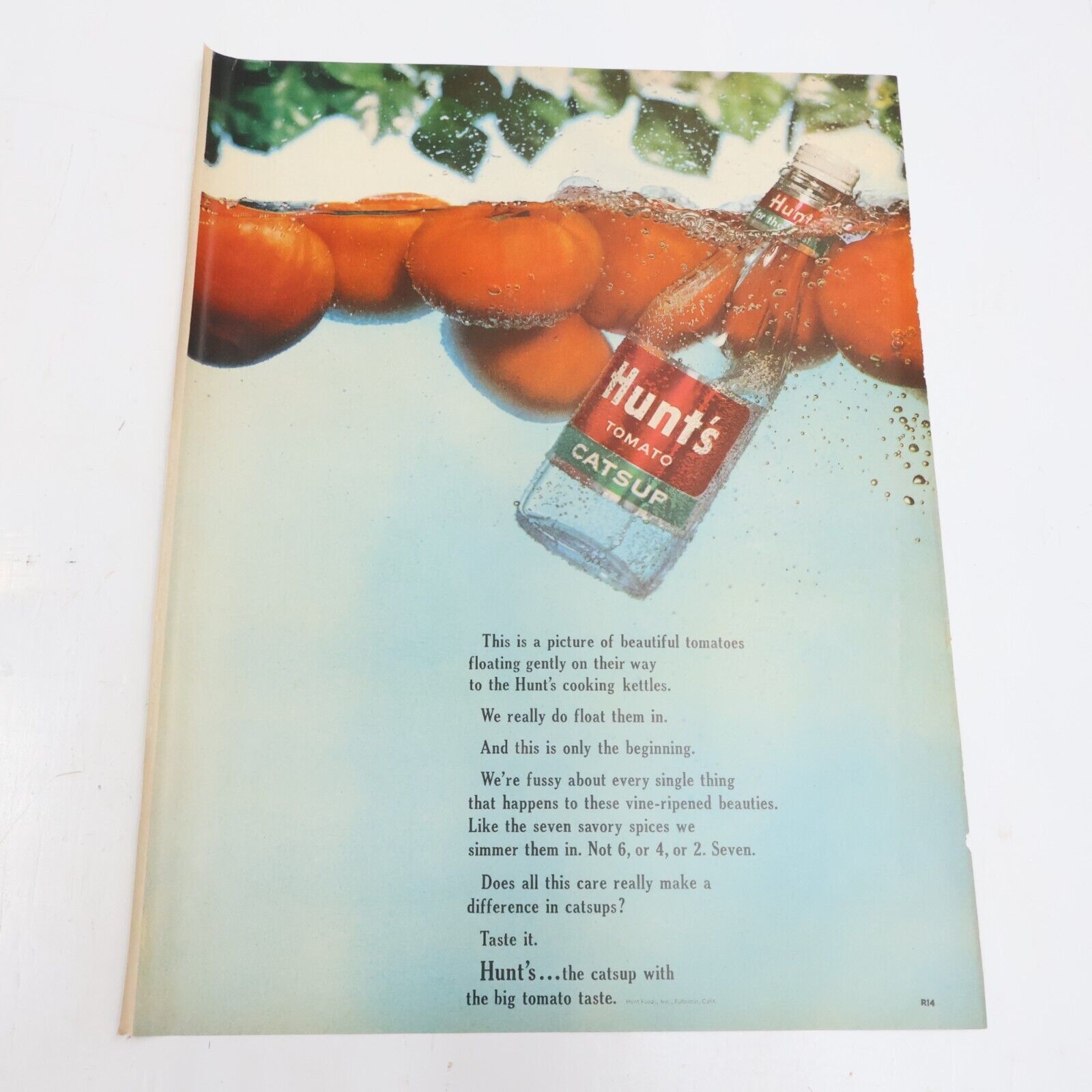 Primary image for 1964 Hunts Catsup with Big Tomato Taste Bell Telephone System Print Ad 10.5x13.5