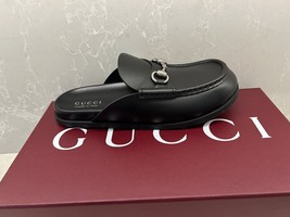 New $1,150 Gucci Men’s Black Leather Mules Shoes - $1,287.21 CAD