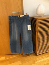 NYDJ Pull on Wide Leg Capri Jeans Women&#39;s size 6 Clean Horizon Elastic Waist NWT - £37.03 GBP