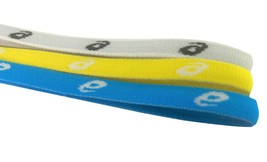 6 Packs of 3 asics Team Aerobic Comfort Headbands Blue Yellow White (18 ... - $11.99