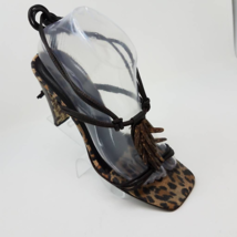 Donald J Pliner Womens Strappy Sandals Brown Black Leopard Print Lace Up... - $26.71