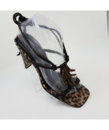 Donald J Pliner Womens Strappy Sandals Brown Black Leopard Print Lace Up 7.5 M - $26.71