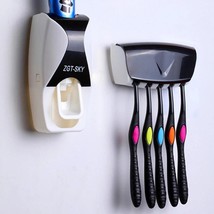 Automatic Toothpaste Dispenser 5-Toothbrush Holder Bathroom Products Wal... - $14.23