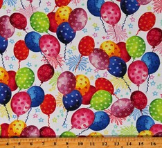 Cotton Balloons Birthday Party Decorations Happy Day Fabric Print BTY D659.57 - £11.76 GBP