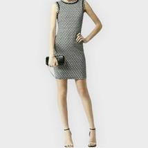 REISS black &amp; white geometric print Alberta sheath dress size 8 office c... - £60.57 GBP