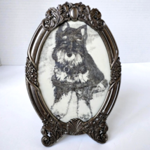 Miniature Schnauzer Artist Signed Charcoal &amp; Pencil Framed Original Art ... - $18.95