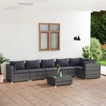  Garden Lounge Set Grey PE rattan 7 Piece Set Modular - $18,016.39 MXN