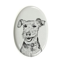 Welsh Terrier - Gravestone oval ceramic tile with an image of a dog. - £7.98 GBP