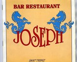 Bar Restaurant Joseph and Nano Menu Saint Tropez France 1995 signed - £41.93 GBP