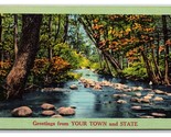 Generic Scenic Greetings Your Town And State Dealer Card UNP Linen Postc... - £5.49 GBP