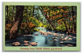 Generic Scenic Greetings Your Town And State Dealer Card UNP Linen Postcard M20 - £5.39 GBP