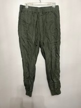 Caslon Womens Capri Pants Green Drawstring Pockets 100% Linen M New - $25.86