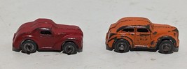 Vtg Lot of 2 Barclay Slush Car w/ Metal Wheels Mini Mite Man Cave SLUSH Cast Toy - £28.08 GBP