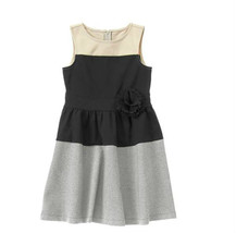 Crazy 8 Girls Black Grey Tan Colorblock Ponte Floral Sleeveless Dress Sz S 5 6 - $29.69