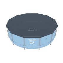 Bestway Flowclear PVC Round 12 Foot Pool Cover for Above Ground Frame Po... - $35.14