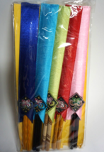 Japanese Lacquered Embellished Wood Chopsticks With Colored Holders 5 Se... - $45.51