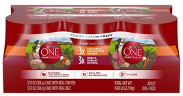 Purina One Adult Beef &amp; Chicken in Gravy Wet Dog Food Variety Pack, Coun... - $27.90