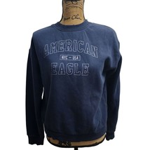 American Eagle NYC USA Navy Blue Cotton Blend Crewneck Sweatshirt S/P/CH - $16.82