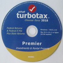 2018 TurboTax Premier, Investments &amp; Rental Property, Fed &amp; State - $9.85