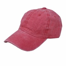 Mens Womens Adjustable Cotton Plain Baseball Caps Dad Hat Washed/Coral - $15.99