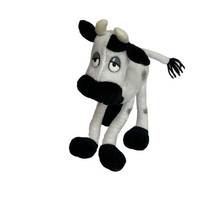 Creature Comforts Toys Inc Cow Plush 9&quot; Black White Bendable Poseable Toy - £11.16 GBP