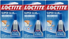 3 ~ LOCTITE Super Glue GEL Control Clear NO DRIP Leather Cork Rubber 4g ... - £28.20 GBP