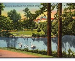 Oche Su Stagno Laurelhurst Park Portland Oregon O Unp Lino Cartolina N26 - $3.39