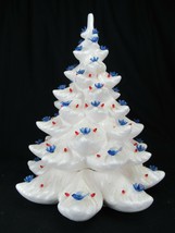 LARGE &amp; VINTAGE Atlantic Mold white ceramic Christmas tree birds 16.5&quot; x 13.5&quot; - £183.86 GBP