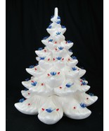 LARGE &amp; VINTAGE Atlantic Mold white ceramic Christmas tree birds 16.5&quot; x... - £184.18 GBP