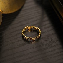 18k Gold Plated Star CZ Irregular Wave Full Eternity Band Women Wedding Jewelry - £38.48 GBP