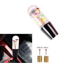 Vip Clear Crystal Real Colorful Flowers Shift Knob Manual Transmission Shifter - £13.45 GBP