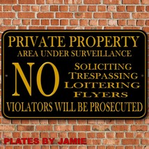 Private Property No Soliciting No Trespassing Video Surveillance Sign 8&quot;x12&quot; New - £15.36 GBP
