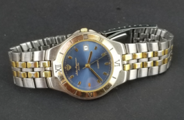 Vintage Men&#39;s JULES JURGENSEN Gold Two/Tone Quartz Watch, Date, 7157 Nee... - $669.53 MXN